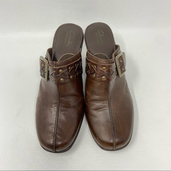 Clarks Bendables Mirabelle Holly Leather Buckle Mule Clog Shoe 83545 Women 8 M - Picture 8 of 13